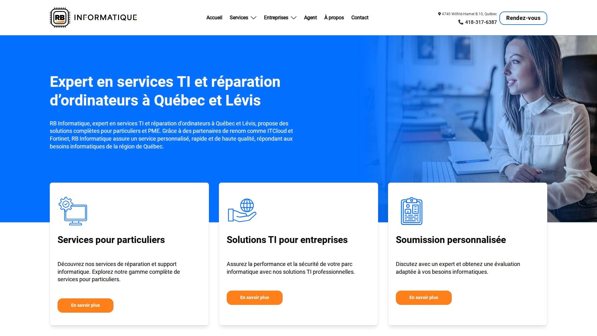 RB Informatique, une réalisation de Verteb Solution Web